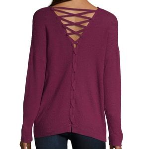 NWT Artesia V-Neck Cross Back Pullover Sweater